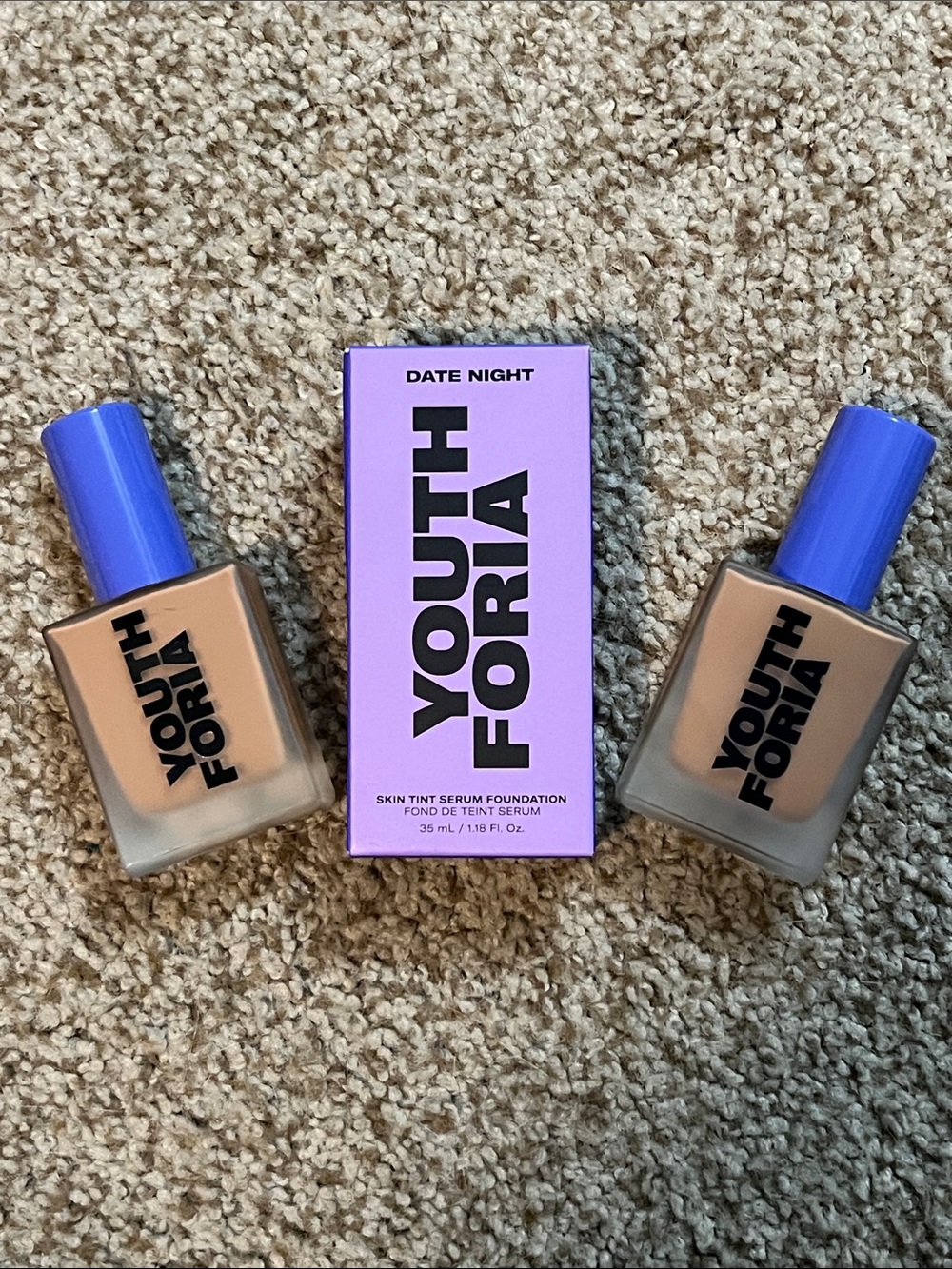 🤎 YOUTHFORIA Date Night Skin Tint Serum Foundation 390 Medium Deep BNIB +1BONUS